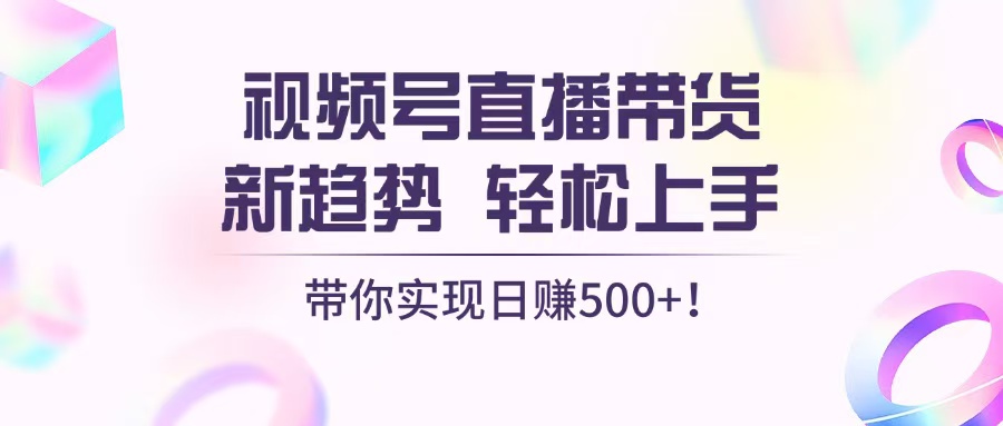 视频号直播带货新趋势，轻松上手，带你实现日赚500+-情久项目网