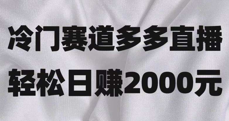 冷门赛道拼多多直播，简单念稿子，日收益2000＋【揭秘】-情久项目网