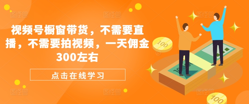 视频号橱窗带货，不需要直播，不需要拍视频，一天佣金300左右-情久项目网
