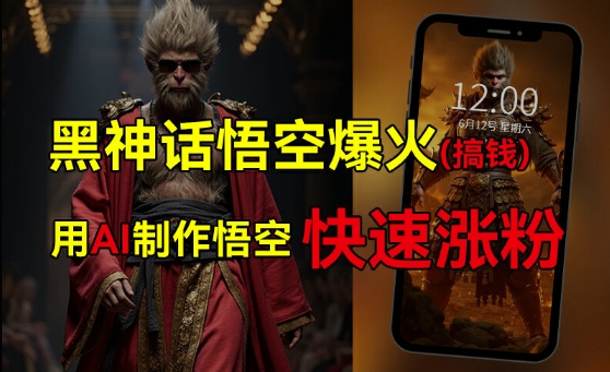 黑神话悟空爆火，已有人利用这波热点变现几十万，普通人也可用AI蹭上这波热度搞钱，有多重变现方法-情久项目网