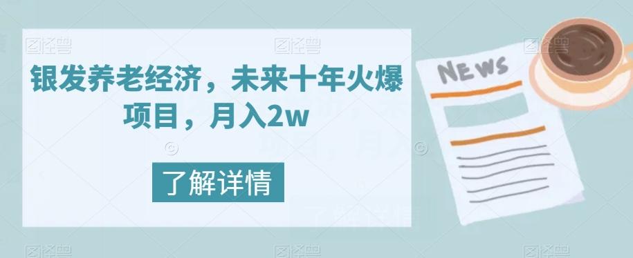 银发养老经济，未来十年火爆项目，月入2w【揭秘】-情久项目网