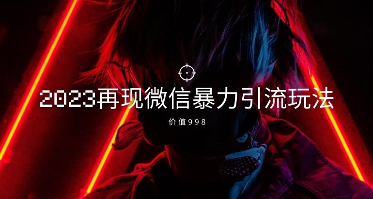 价值998元2023最新微信暴力引流玩法，日引流50-100+-情久项目网