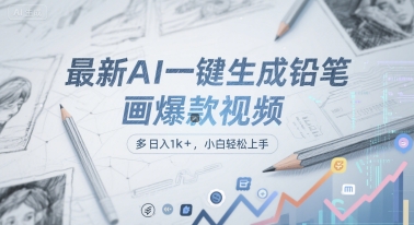 最新AI一键生成铅笔画爆款视频，多平台分发，日 入1k+，小白轻松上手【揭秘】-情久项目网