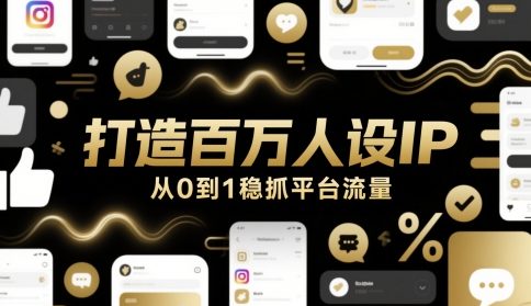 打造百万人设IP，从0到1稳抓平台流量-情久项目网