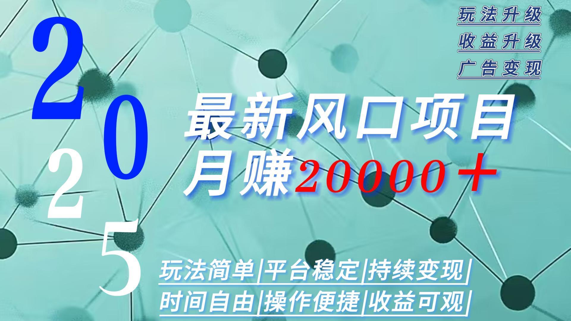 2025广告赛道新风口-月赚2W＋玩法简单，时间自由-情久项目网