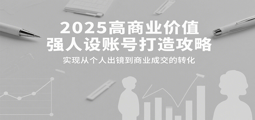 2025高商业价值强人设账号打造攻略，实现从个人出镜到商业成交的转化-情久项目网
