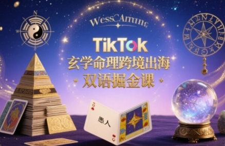 TikTok玄学命理跨境出海双语掘金课，手把手教你用命理知识精准直击海外用户痛点-情久项目网