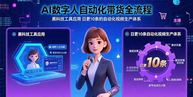 AI数字人自动化带货全流程：黑科技工具应用 日更10条的自动化视频生产体系-情久项目网