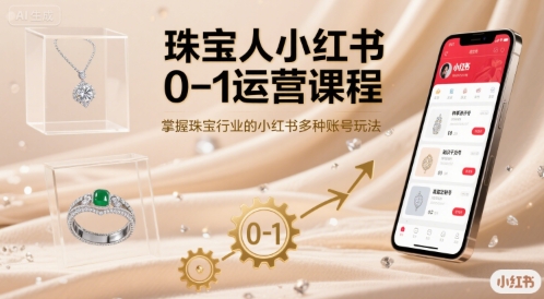 珠宝人小红书0-1运营课程，掌握珠宝行业的小红书多种账号玩法-情久项目网