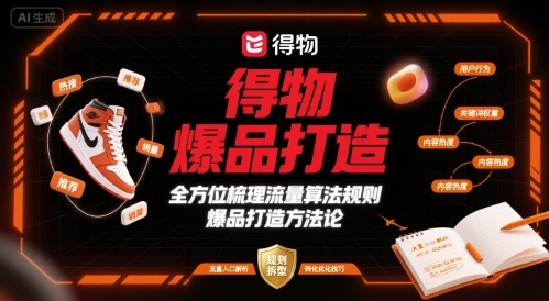 得物爆品打造，全方位梳理得物流量算法规则爆品打造规则-情久项目网