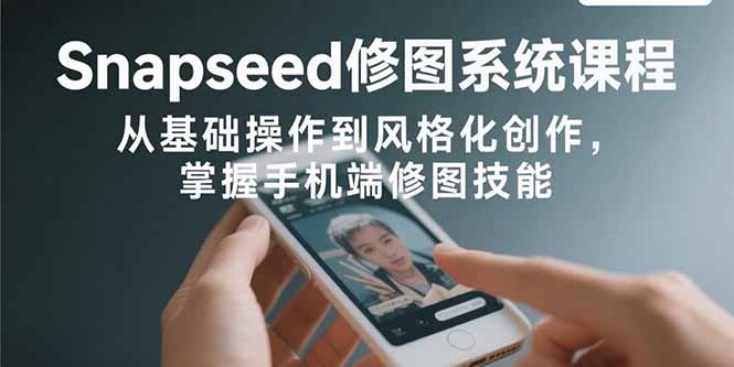 Snapseed修图系统课程：从基础操作到风格化创作，掌握手机端修图技能-情久项目网