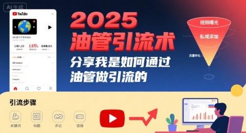 2025油管引流术，分享我是如何通过油管做引流的-情久项目网