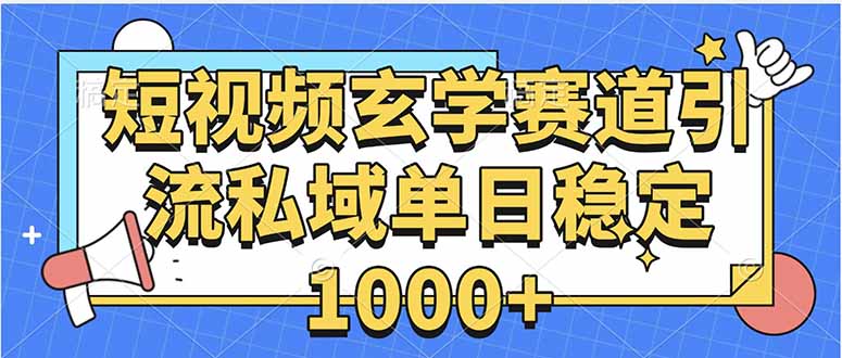 玄学赛道引流私域变现单日稳定1000+教程-情久项目网