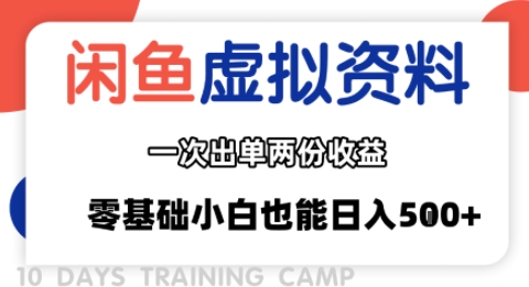 闲鱼虚拟资料新变现玩法，信息差项目，一次出单两份收益，无需囤货，可批量矩阵，零基础小白也能日入多张-情久项目网