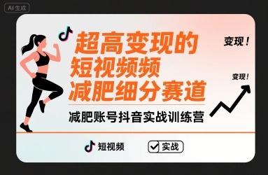 超高变现的短视频减肥细分赛道，减肥账号抖音实战训练营-情久项目网