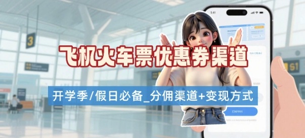 学生党必看！机票火车票优惠券申请渠道 + 项目打法，开学季节日速存-情久项目网