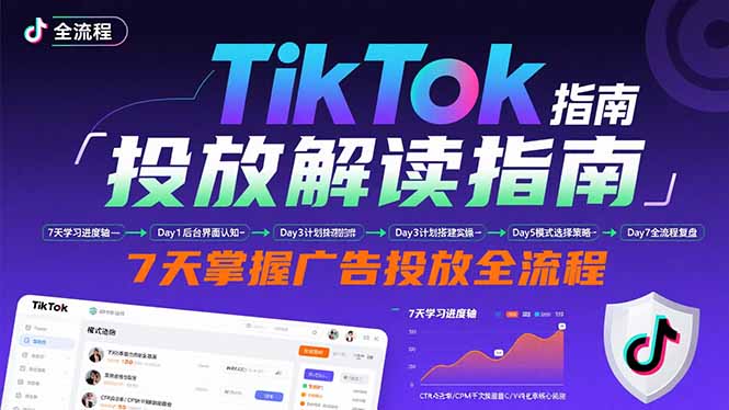 TikTok投放解读指南：后台操作/计划建立/模式选择，7天掌握广告投放全流程-情久项目网