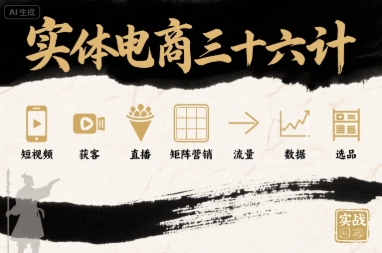 实体电商三十六计，短视频-获客-直播-矩阵营销-流量-数据-选品-情久项目网