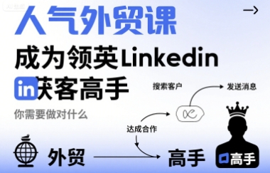 人气外贸课-成为领英Linkedin获客高手，你需要做对什么-情久项目网