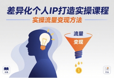 差异化个人IP打造实操课程，实操流量变现方法-情久项目网