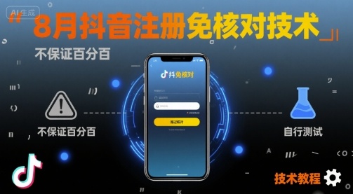 8月抖音注册免核对技术，不保证百分百，自测-情久项目网