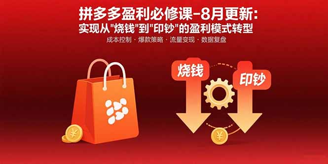 拼多多盈利必修课-8月更新：突破运营瓶颈 实现从烧钱到印钞的盈利模式转型-情久项目网