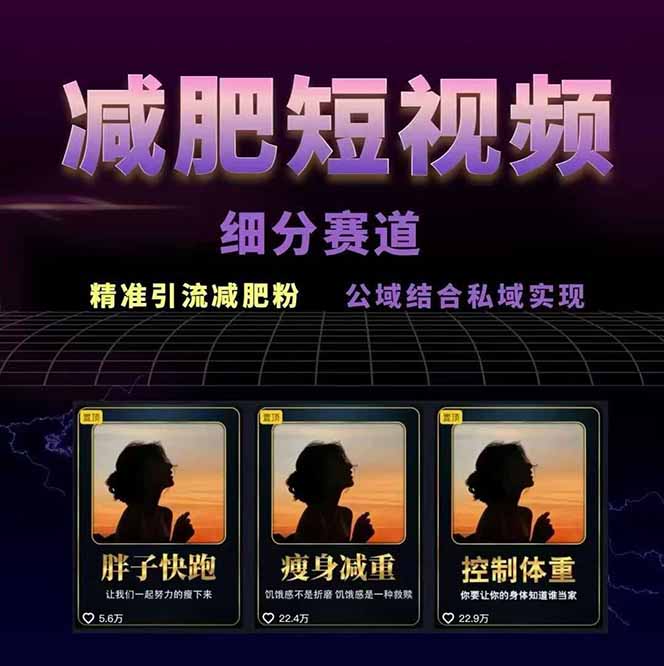 图片[1]-减肥短视频赛道运营课：素材准备-视频制作-引流变现全流程 (附素材-情久项目网