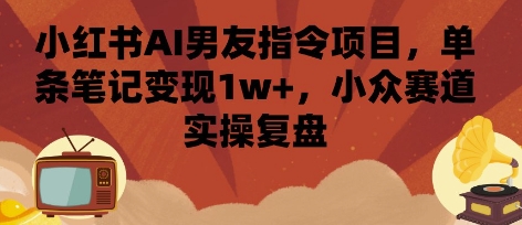 小红书AI男友指令项目，单条笔记变现1w+，小众赛道实操复盘-情久项目网