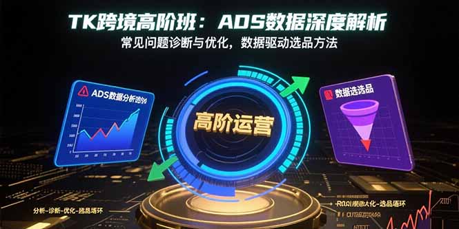 TK跨境高阶班：ADS数据深度解析，常见问题诊断与优化，数据驱动选品方法-情久项目网