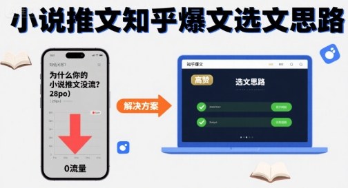 为什么你的小说推文没流量？小说推文知乎爆文选文思路-情久项目网