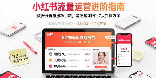 小红书流量运营进阶指南，数据分析与涨粉引流，笔记起死回生7大实操方案-情久项目网