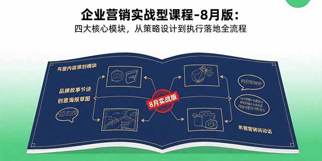 企业营销实战型课程-8月版：四大核心模块，从策略设计到执行落地全流程-情久项目网