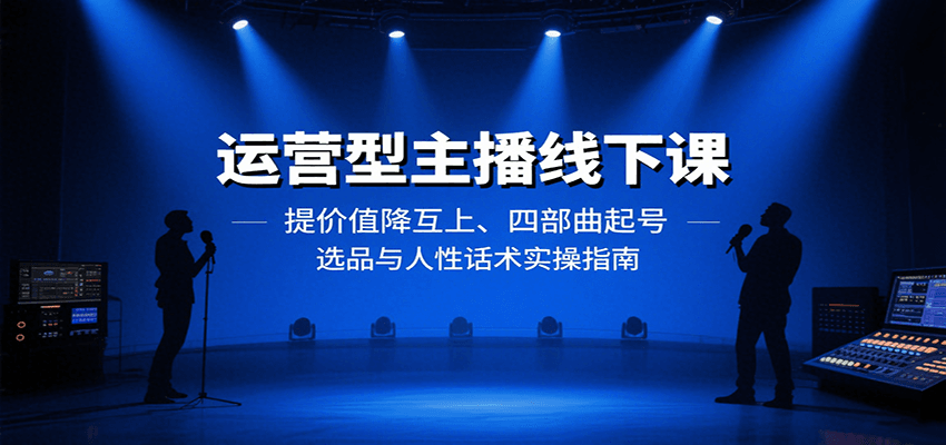 运营型主播线下课：提价值降互上、四部曲起号、选品与人性话术实操指南-情久项目网