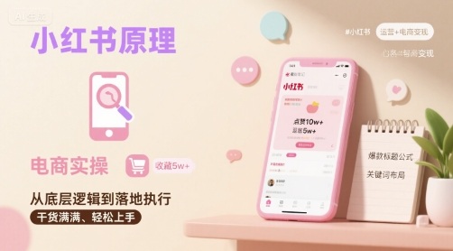 小红书原理以及详细实操流程，小红书电商教程-情久项目网