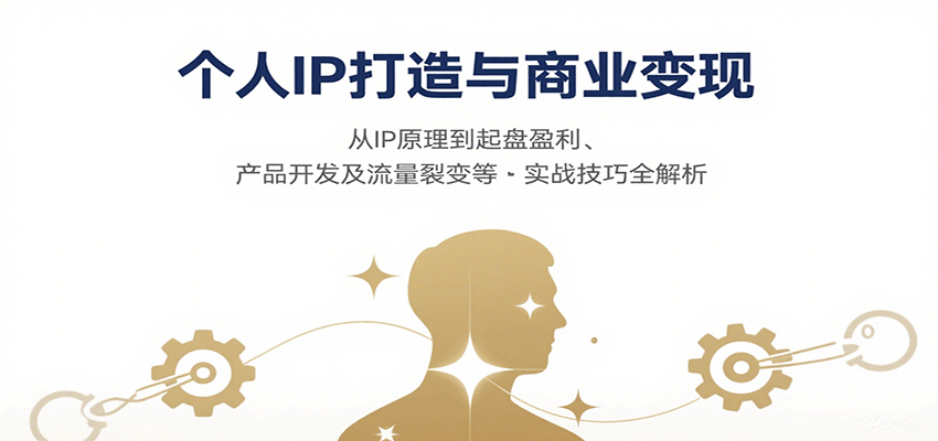 个人IP打造与商业变现，从IP原理到起盘盈利、产品开发及流量裂变等实战技巧全解析-情久项目网