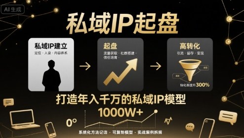 私域IP起盘，私域ip建立、起盘、高转化，打造年入千万的私域ip模型-情久项目网