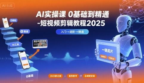 AI实操课0基础到精通-短视频剪辑教程2025-情久项目网