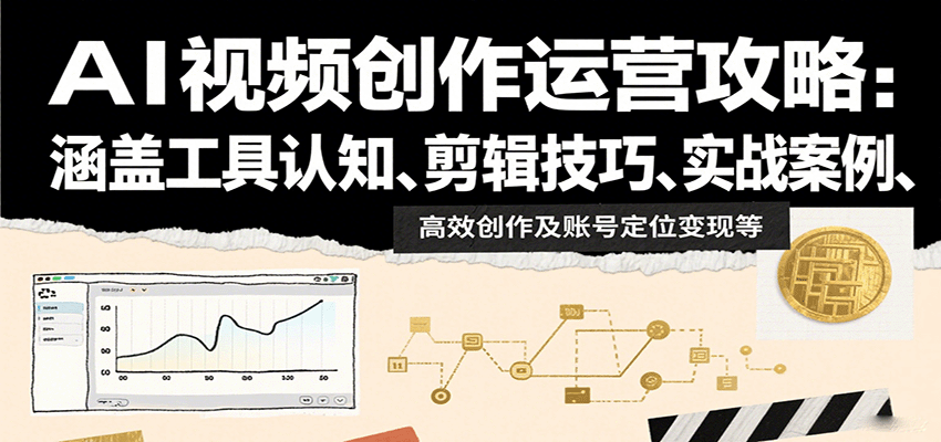 AI视频创作运营攻略：涵盖工具认知、剪辑技巧、实战案例、高效创作及账号定位变现等-情久项目网