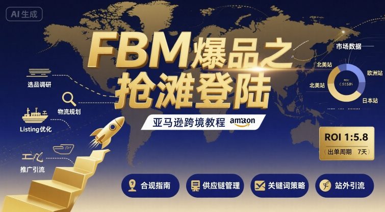 FBM爆品之抢滩登陆-亚马逊跨境教程-情久项目网