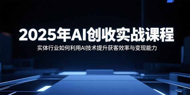2025年AI创收实战课程：实体行业如何利用AI技术提升获客效率与变现能力-情久项目网