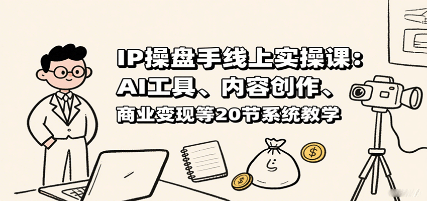 IP操盘手线上实操课：AI工具、内容创作、商业变现等20节系统教学-情久项目网