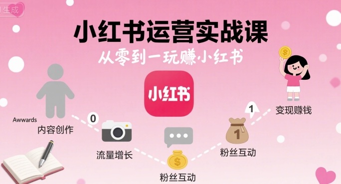 小红书运营实战课，从零到一玩賺小红书-情久项目网