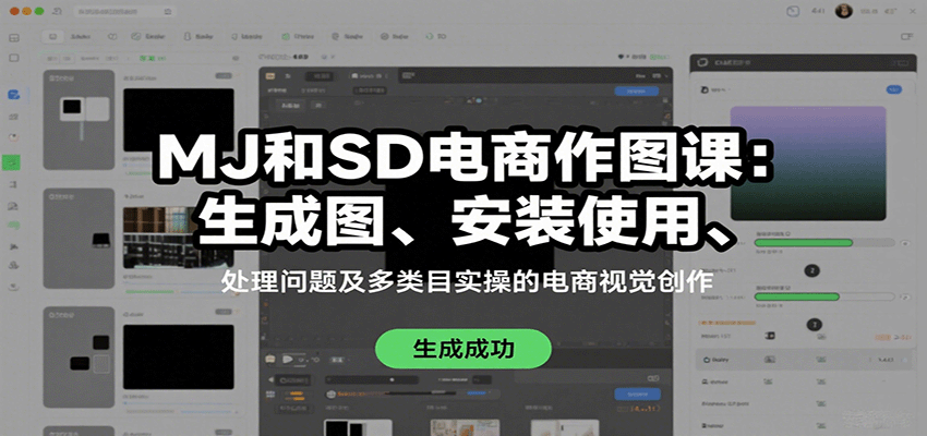 MJ和SD电商作图课:生成图、安装使用、处理问题及多类目实操的电商视觉创作-情久项目网