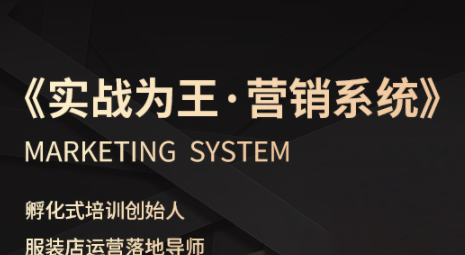 老杨·服装老板必修课《实战为王-营销系统》实现业绩被动式增长-情久项目网