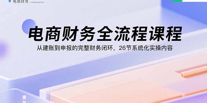 电商财务全流程课程：从建账到申报的完整财务闭环，26节系统化实操内容-情久项目网