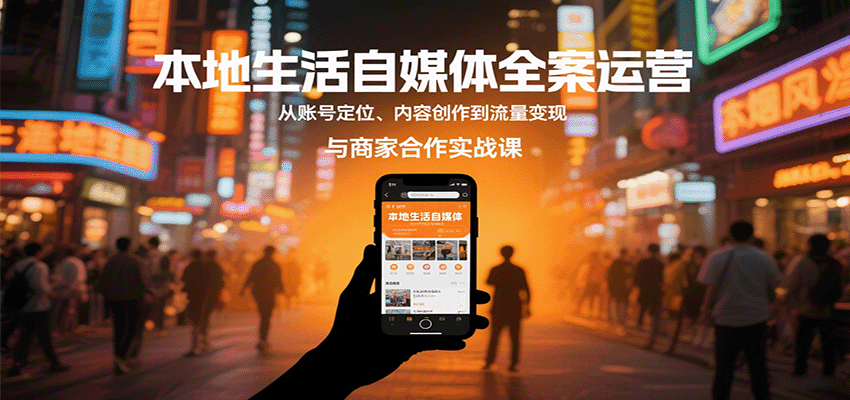本地生活自媒体全案运营，从账号定位、内容创作到流量变现与商家合作实战课-情久项目网