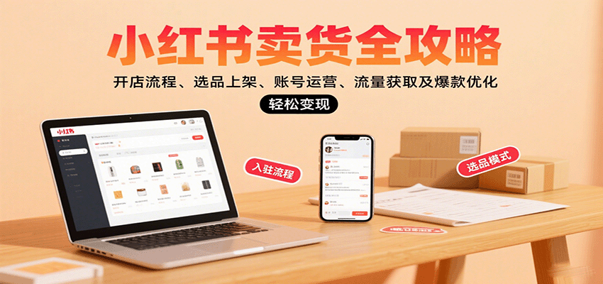 小红书卖货全攻略：开店流程、选品上架、账号运营、流量获取及爆款优化，轻松变现-情久项目网