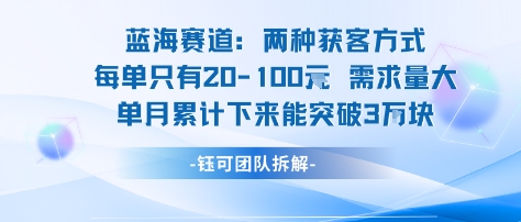 蓝海赛道：需求量大 单月累计下来能突破3W-情久项目网