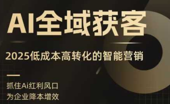 AI全域获客实训营，2025低成本高转化的智能营销，精准找客，高效营销-情久项目网