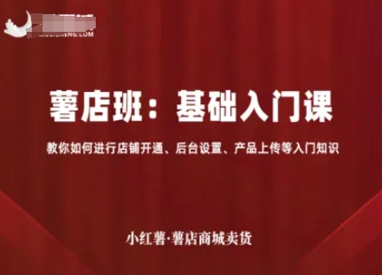 小红薯薯店商城卖货，基础入门课，教你如何进行店铺开通、后台设置、产品上传等入门知识-情久项目网